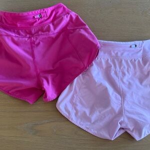 Athleta Girls' Running Shorts in Hot Pink & Light Pink